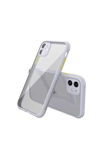 Uray store Apple iPhone 12 Mini Kılıf Miami Şeffaf Silikon - Lila