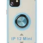 Uray store Apple iPhone 12 Mini Kılıf Montreal Yüzüklü Silikon Kapak - Buz Mavi