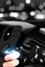 Uray store Apple iPhone 12 Mini Kılıf Range Yüzüklü Silikon - Mavi - Görsel 4