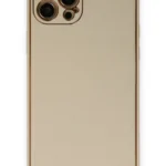 Uray store Apple iPhone 12 Pro Kılıf Coco Deri Silikon Kapak - Gold