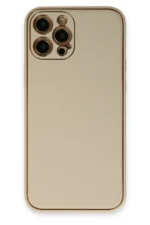 Uray store Apple iPhone 12 Pro Kılıf Coco Deri Silikon Kapak - Gold