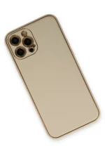 Uray store Apple iPhone 12 Pro Kılıf Coco Deri Silikon Kapak - Gold - Görsel 3
