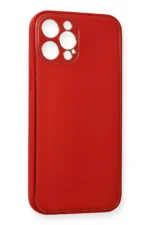 Uray store Apple iPhone 12 Pro Kılıf Coco Deri Silikon Kapak - Kırmızı - Görsel 3