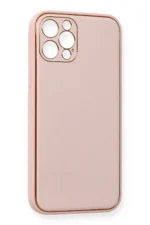 Uray store Apple iPhone 12 Pro Kılıf Coco Deri Silikon Kapak - Pembe - Görsel 2