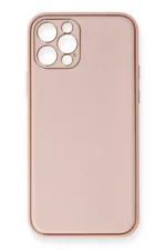 Uray store Apple iPhone 12 Pro Kılıf Coco Deri Silikon Kapak - Pembe