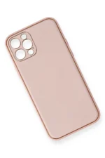 Uray store Apple iPhone 12 Pro Kılıf Coco Deri Silikon Kapak - Pembe - Görsel 3