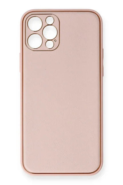 Uray store Apple iPhone 12 Pro Kılıf Coco Deri Silikon Kapak - Pembe
