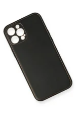 Uray store Apple iPhone 12 Pro Kılıf Coco Deri Silikon Kapak - Siyah - Görsel 2