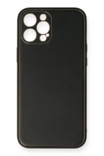 Uray store Apple iPhone 12 Pro Kılıf Coco Deri Silikon Kapak - Siyah