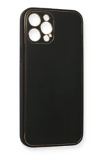 Uray store Apple iPhone 12 Pro Kılıf Coco Deri Silikon Kapak - Siyah - Görsel 3