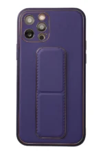 Uray store Apple iPhone 12 Pro Kılıf Coco Deri Standlı Kapak - Mor