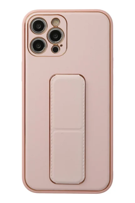 Uray store Apple iPhone 12 Pro Kılıf Coco Deri Standlı Kapak - Pembe