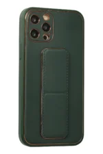 Uray store Apple iPhone 12 Pro Kılıf Coco Deri Standlı Kapak - Yeşil - Görsel 2