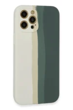 Uray store Apple iPhone 12 Pro Kılıf Ebruli Lansman Silikon - Beyaz-Gri - Görsel 3
