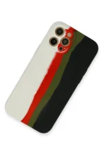 Uray store Apple iPhone 12 Pro Kılıf Ebruli Lansman Silikon - Beyaz-Siyah - Görsel 2