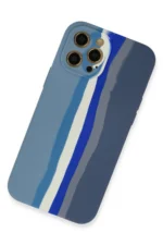 Uray store Apple iPhone 12 Pro Kılıf Ebruli Lansman Silikon - Mavi-Gri - Görsel 2
