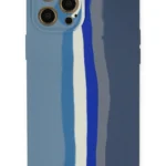 Uray store Apple iPhone 12 Pro Kılıf Ebruli Lansman Silikon - Mavi-Gri