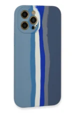 Uray store Apple iPhone 12 Pro Kılıf Ebruli Lansman Silikon - Mavi-Gri - Görsel 3