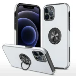Uray store Apple iPhone 12 Pro Kılıf Elit Yüzüklü Kapak - Gümüş