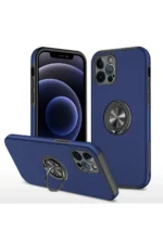 Uray store Apple iPhone 12 Pro Kılıf Elit Yüzüklü Kapak - Lacivert