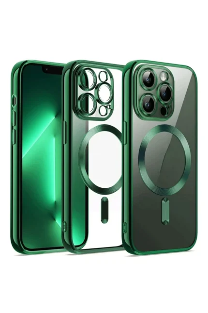 Uray store Apple iPhone 12 Pro Kılıf Kross Magneticsafe Kapak - Koyu Yeşil