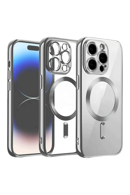 Uray store Apple iPhone 12 Pro Kılıf Kross Magneticsafe Kapak - Titan Gri