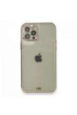 Uray store Apple iPhone 12 Pro Kılıf Liva Taşlı Silikon - Beyaz