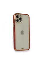 Uray store Apple iPhone 12 Pro Kılıf Liva Taşlı Silikon - Kırmızı - Görsel 2