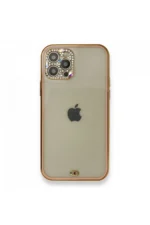 Uray store Apple iPhone 12 Pro Kılıf Liva Taşlı Silikon - Pembe