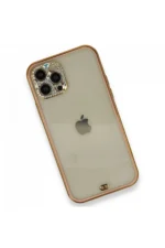 Uray store Apple iPhone 12 Pro Kılıf Liva Taşlı Silikon - Pembe - Görsel 3