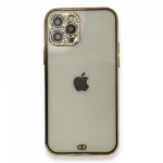 Uray store Apple iPhone 12 Pro Kılıf Liva Taşlı Silikon - Siyah