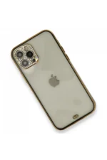 Uray store Apple iPhone 12 Pro Kılıf Liva Taşlı Silikon - Siyah - Görsel 3