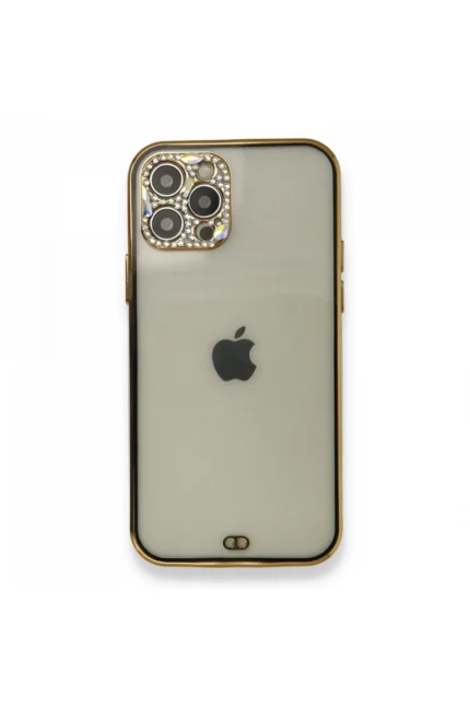 Uray store Apple iPhone 12 Pro Kılıf Liva Taşlı Silikon - Siyah