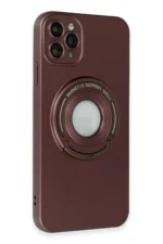 Uray store Apple iPhone 12 Pro Kılıf Lukka Magneticsafe Kapak - Kahverengi - Görsel 2