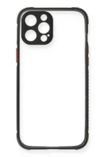 Uray store Apple iPhone 12 Pro Kılıf Miami Şeffaf Silikon - Siyah - Görsel 2