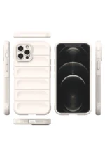Uray store Apple iPhone 12 Pro Kılıf Optimum Silikon - Krem - Görsel 3