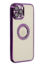 Uray store Apple iPhone 12 Pro Kılıf Slot Silikon - Mor - Görsel 2
