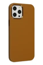 Uray store Apple iPhone 12 Pro Max Kılıf Asya Deri Silikon - Kahverengi - Görsel 2