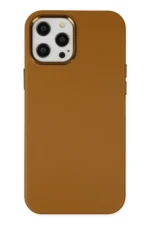Uray store Apple iPhone 12 Pro Max Kılıf Asya Deri Silikon - Kahverengi