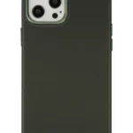 Uray store Apple iPhone 12 Pro Max Kılıf Asya Deri Silikon - Koyu Yeşil