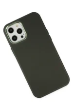 Uray store Apple iPhone 12 Pro Max Kılıf Asya Deri Silikon - Koyu Yeşil - Görsel 3