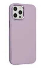 Uray store Apple iPhone 12 Pro Max Kılıf Asya Deri Silikon - Lila - Görsel 2