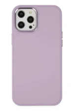 Uray store Apple iPhone 12 Pro Max Kılıf Asya Deri Silikon - Lila