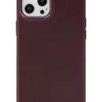Uray store Apple iPhone 12 Pro Max Kılıf Asya Deri Silikon - Mürdüm