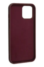 Uray store Apple iPhone 12 Pro Max Kılıf Asya Deri Silikon - Mürdüm - Görsel 4
