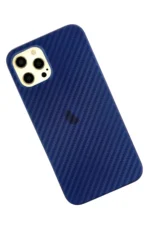 Uray store Apple iPhone 12 Pro Max Kılıf Karbon PP Silikon - Mavi - Görsel 2