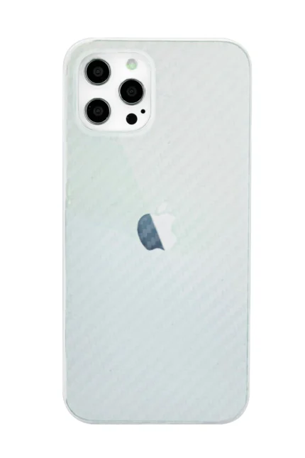 Uray store Apple iPhone 12 Pro Max Kılıf Karbon PP Silikon - Şeffaf
