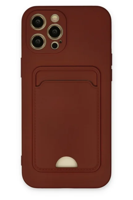 Uray store Apple iPhone 12 Pro Max Kılıf Kelvin Kartvizitli Silikon - Bordo