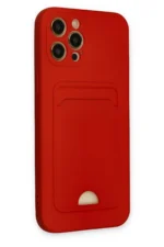 Uray store Apple iPhone 12 Pro Max Kılıf Kelvin Kartvizitli Silikon - Kırmızı - Görsel 2