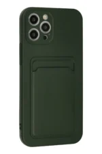 Uray store Apple iPhone 12 Pro Max Kılıf Kelvin Kartvizitli Silikon - Koyu Yeşil - Görsel 3